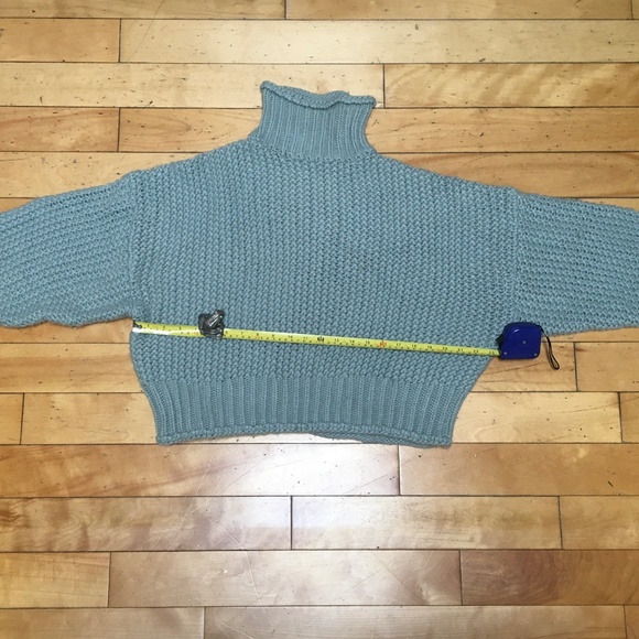 Sweater: H&M Green Chunky Heavy Knit Turtleneck (Women's Small) - Picture 8 of 10